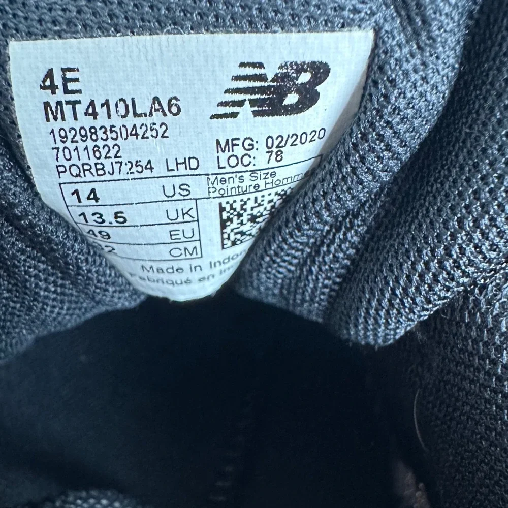 New Balance 410v6 Trail Running Shoes Mens Size 14 4E All Terrain Black Sneakers